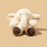 Cute Elephant Theme AirPods Case - Plush, Off-White 5″